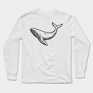 Whale Line Art (Black Line Version) Long Sleeve T-Shirt